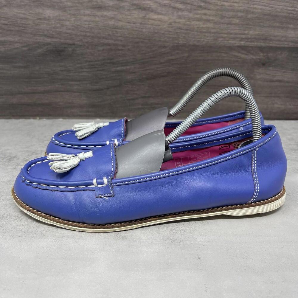 Dr Martens Shoes Womens Size 6 Ella Loafer Slip On Blue Leather Docs